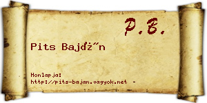 Pits Baján névjegykártya